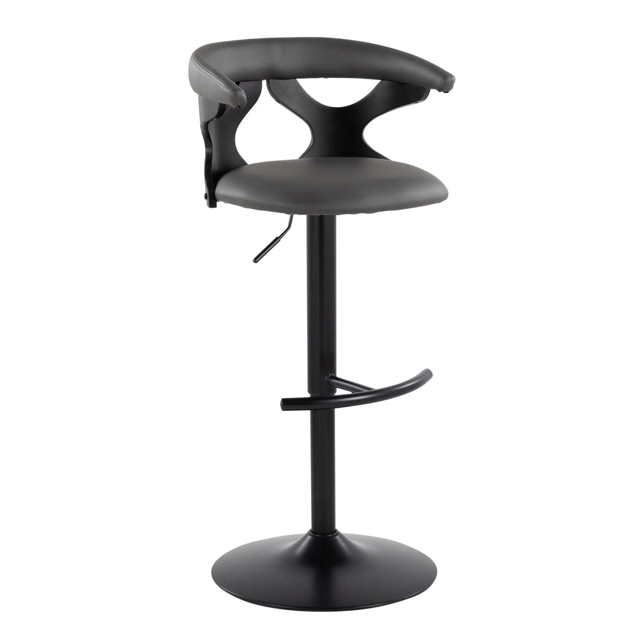 Gardenia - Contemporary Adjustable Barstool With Swivel With Rounded T Footrest (Set of 2) by Unique Piece Furniture