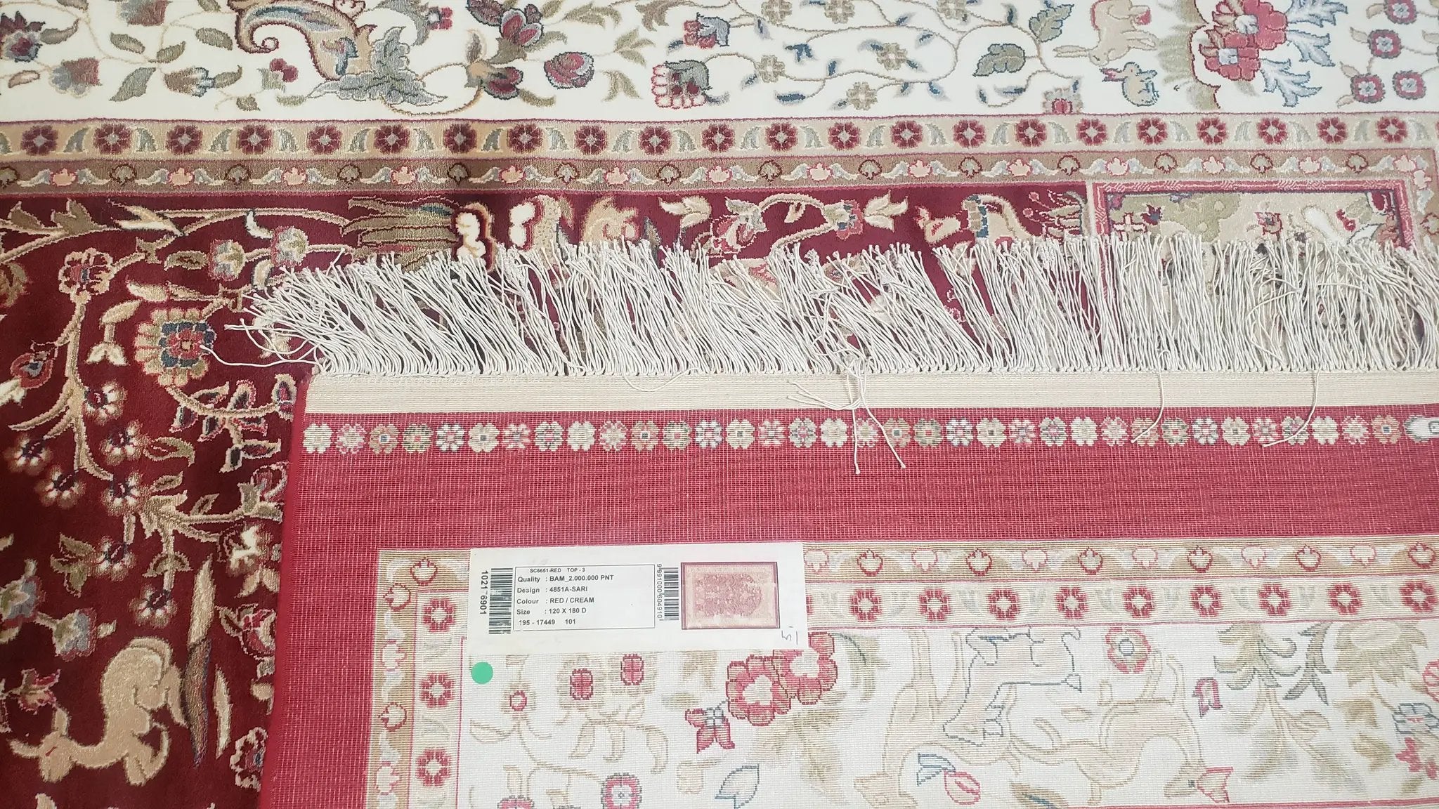 Silk Carpet 4x6 Dark Red & Cream, Tree of Life Rug, Animal Motifs, Birds Deer Rabbits, All Bamboo Silk, 4 x 6 Silk Area Rug by Jewel Rugs