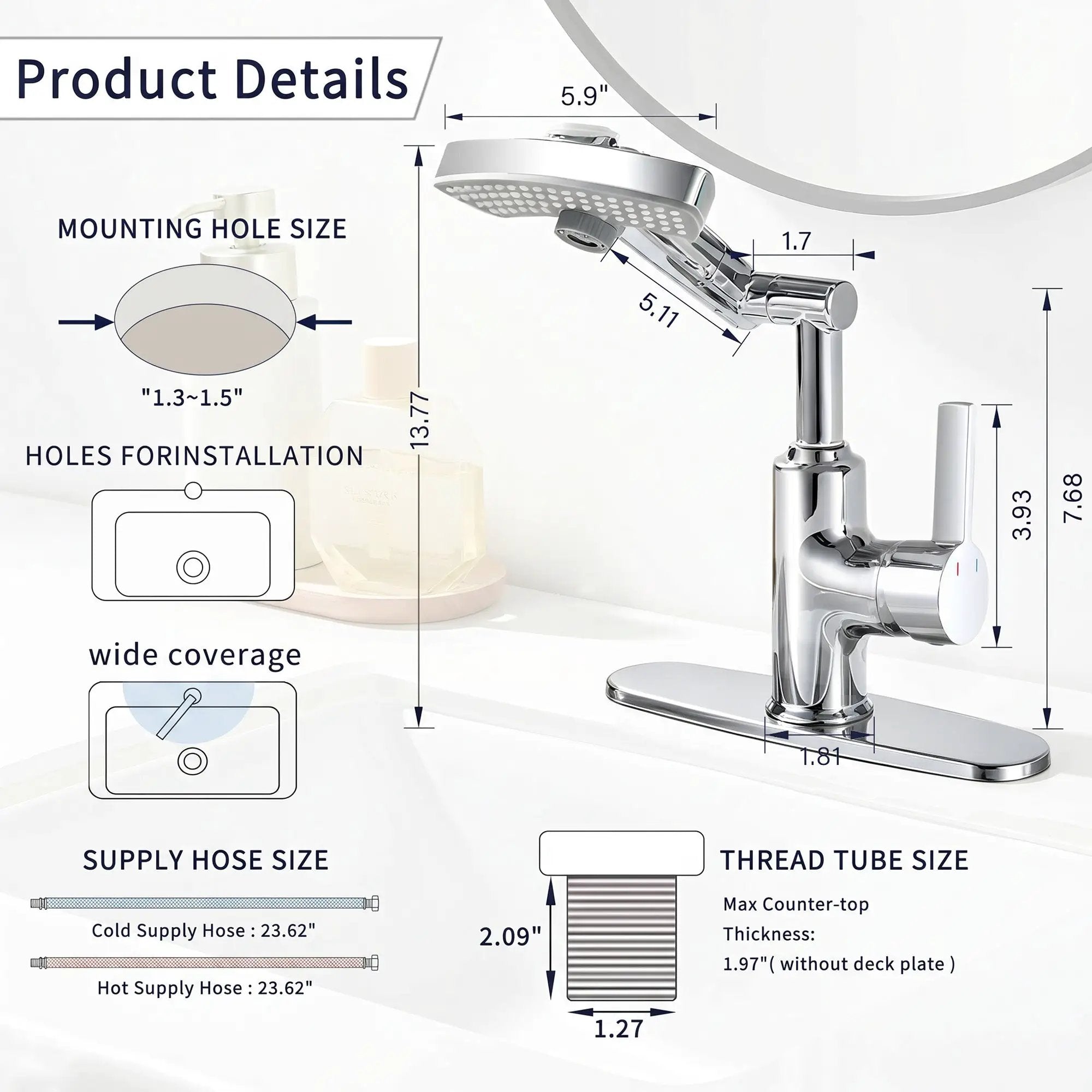 LED Temperature Display Bathroom Faucet with Digital Screen by HouseOfZazla