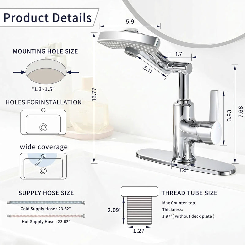 LED Temperature Display Bathroom Faucet with Digital Screen by HouseOfZazla