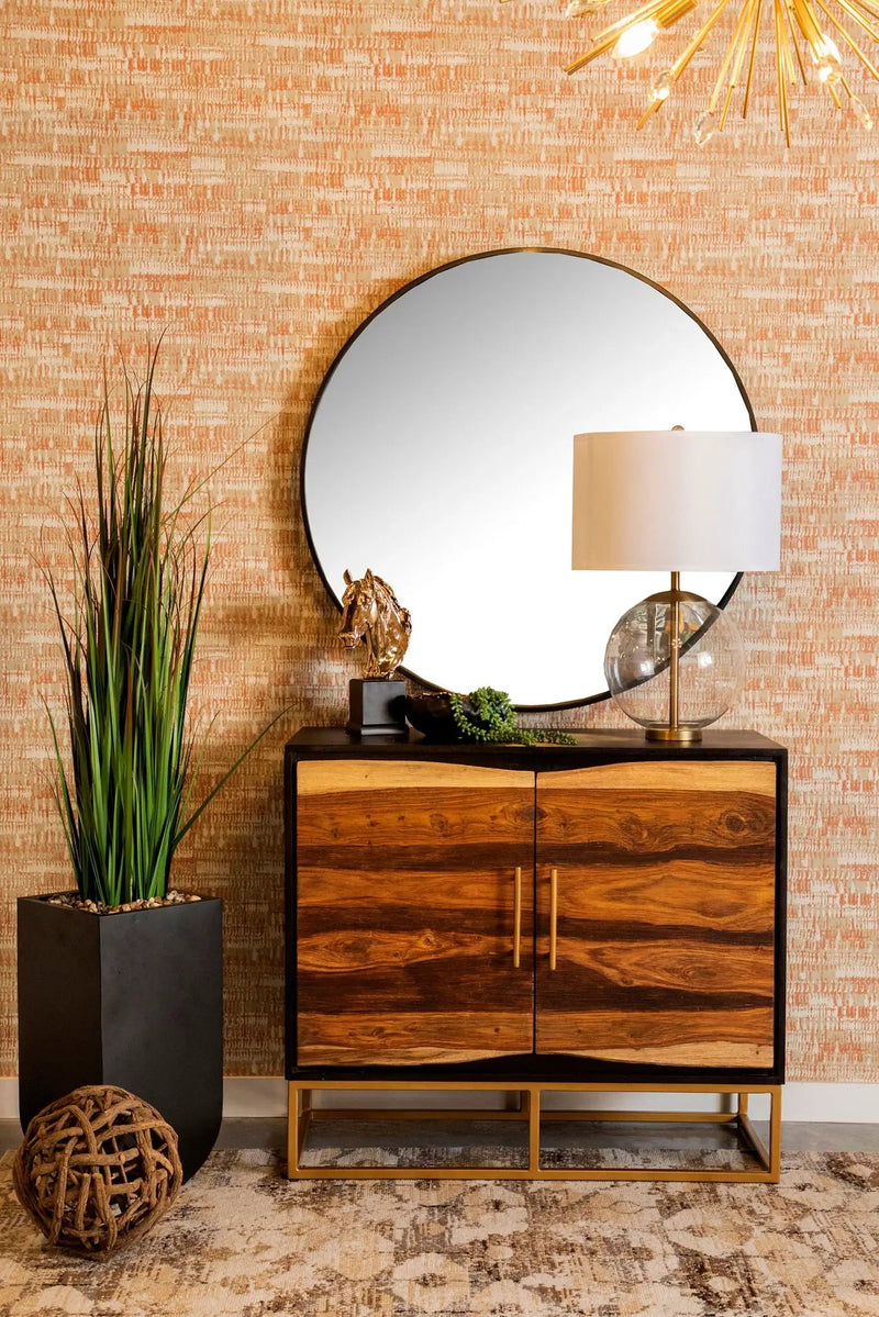 Zara 2-door 40-inch Wood Accent Storage Cabinet Black Walnut by Unique Piece Furniture