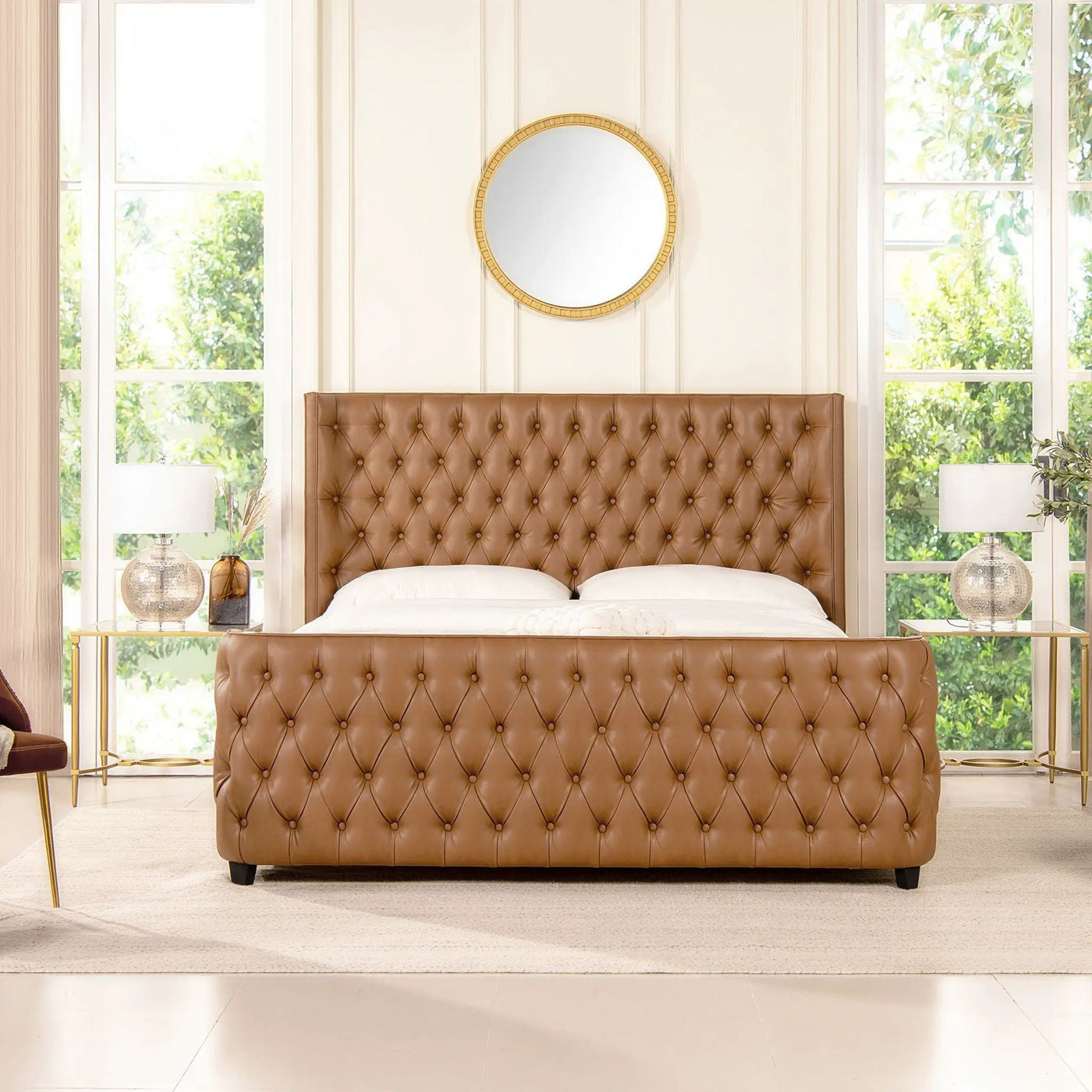 Brooklyn - Tufted Panel Bed Headboard And Footboard Set by HouseOfZazla
