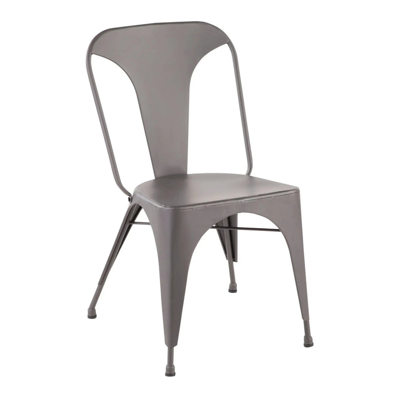 Austin - Industrial Dining Chair (Set of 2) - Matte Gray by HouseOfZazla