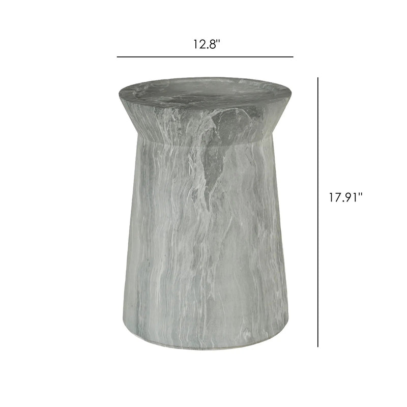 Round Outdoor End Table - Marble