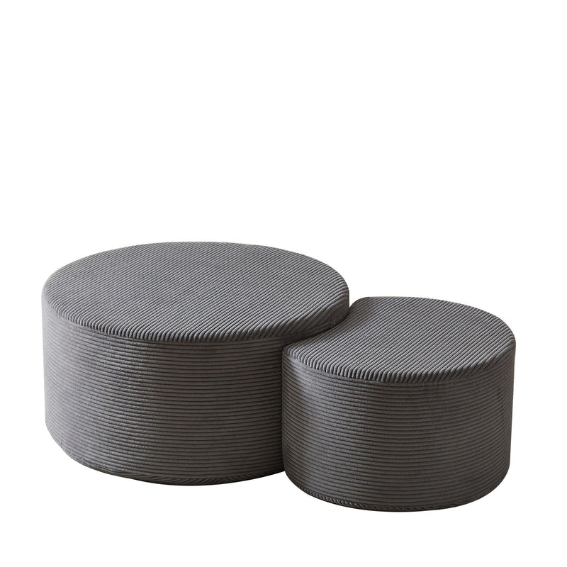 Modern Upholstered Round Coffee Table For Living Room (Set of 2) by HouseOfZazla