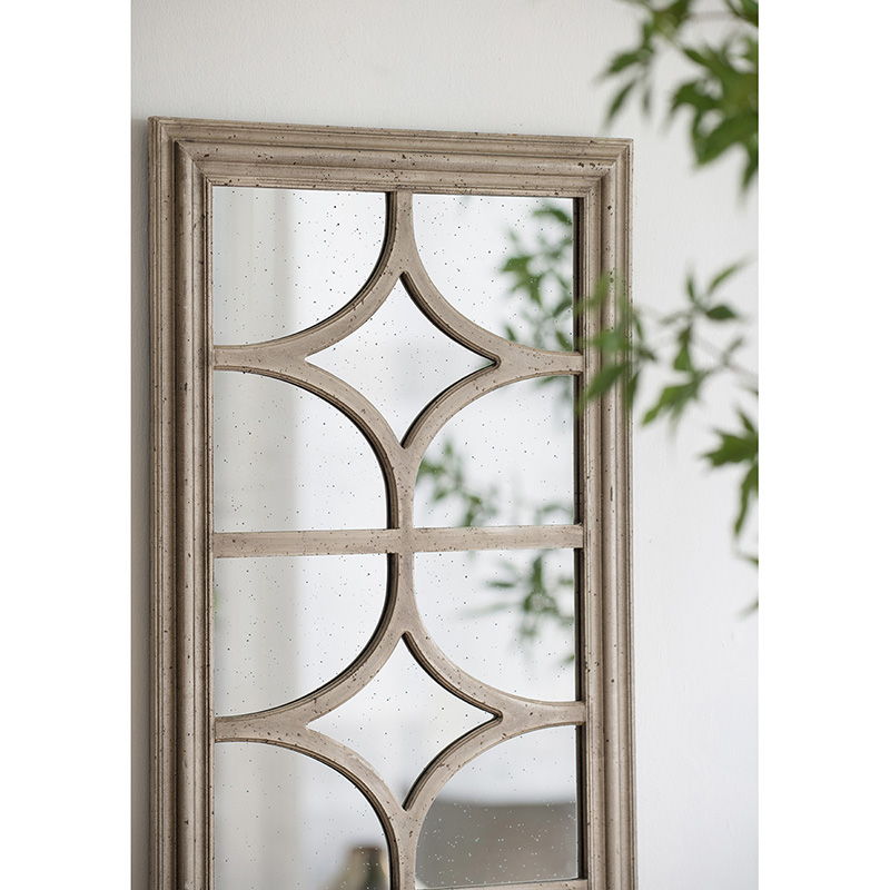 Rectangular Wall Mirror with Distressed Frame - Cream, photo 4 of 5