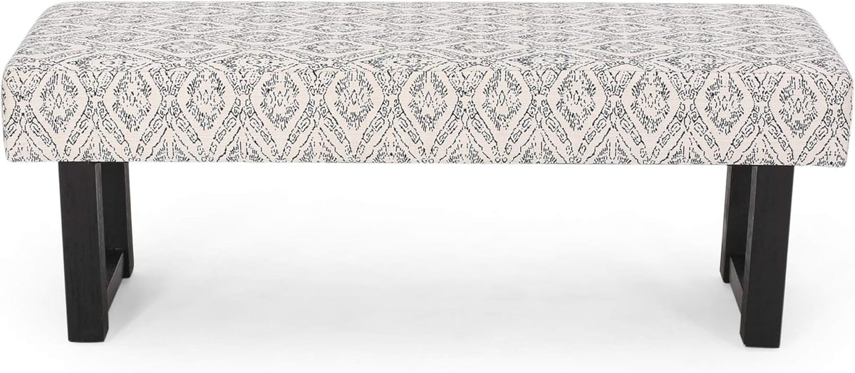 Ashford Boho Fabric Bench with Rubberwood Frame - Natural/Boho, photo 6 of 8