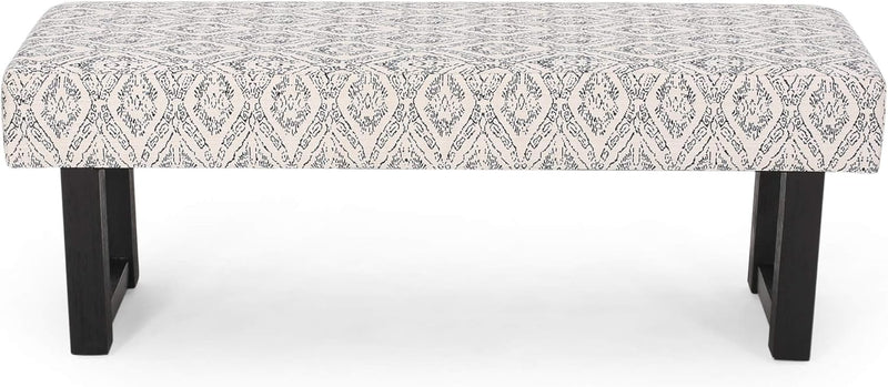 Ashford Boho Fabric Bench with Rubberwood Frame - Natural/Boho, photo 6 of 8