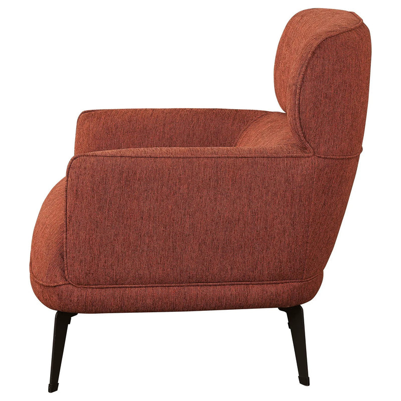 Andrea Upholstered Crescent Arm Accent Chair Orange by Unique Piece Furniture