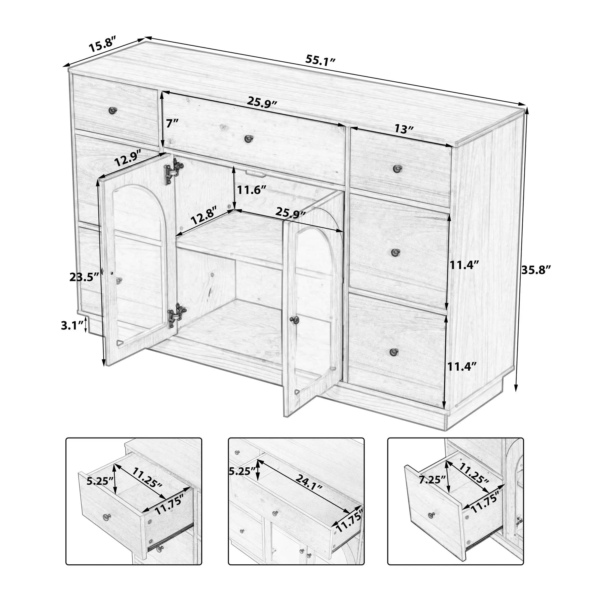 Cabinet with Storage for Living and Dining Room Entrance by HouseOfZazla