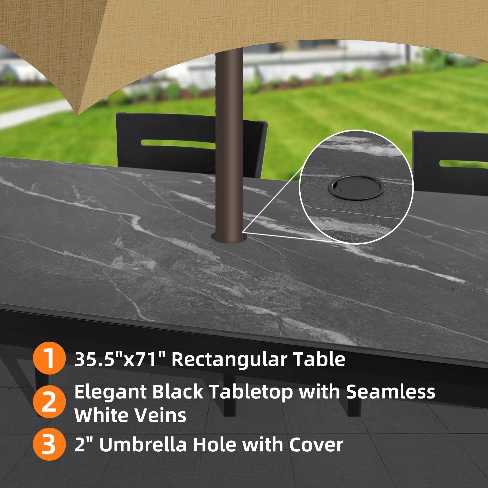 Modern Outdoor Patio Dining Set With Table And Chairs With Sunbrella Cushions by HouseOfZazla