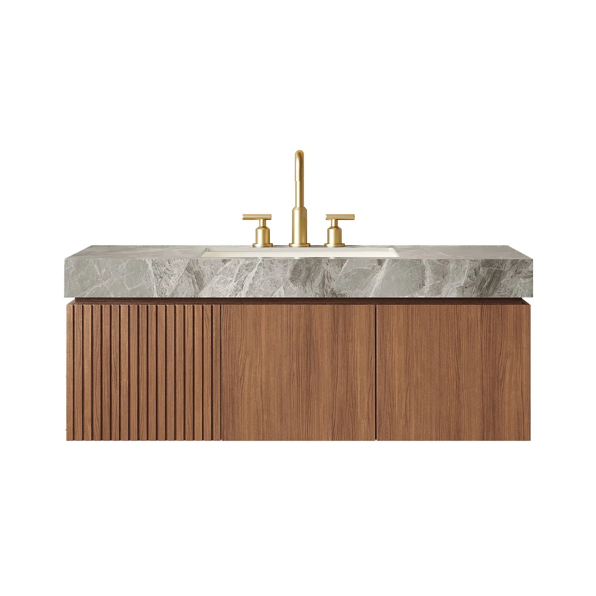 MURI 48" Bathroom Vanity & Sink, Floating Plywood Storage Cabinet by HouseOfZazla