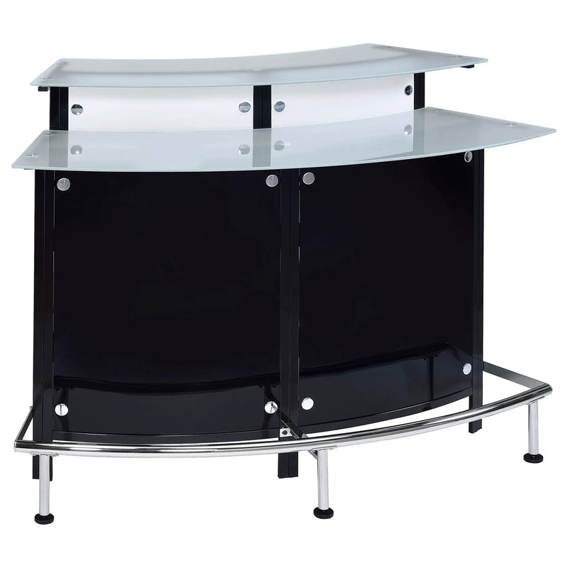 Keystone Curved Glass Top Home Bar Wine Cabinet Black by Unique Piece Furniture