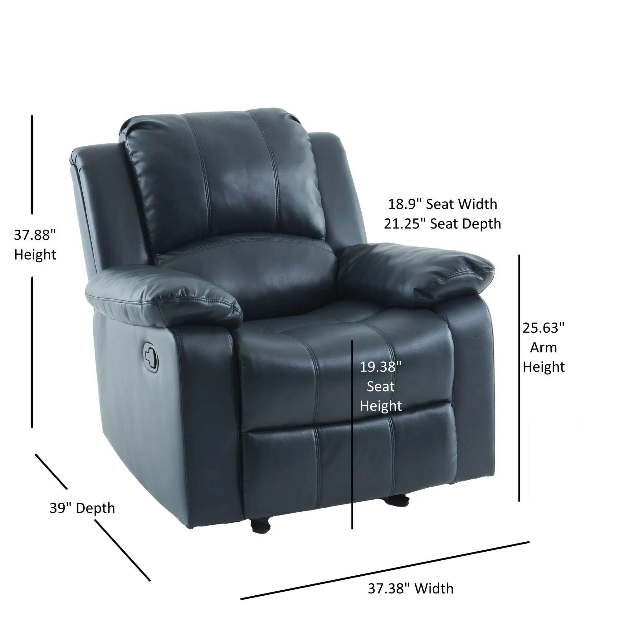 Charlotte - Gel Glider Recliner - Blue by Unique Piece Furniture