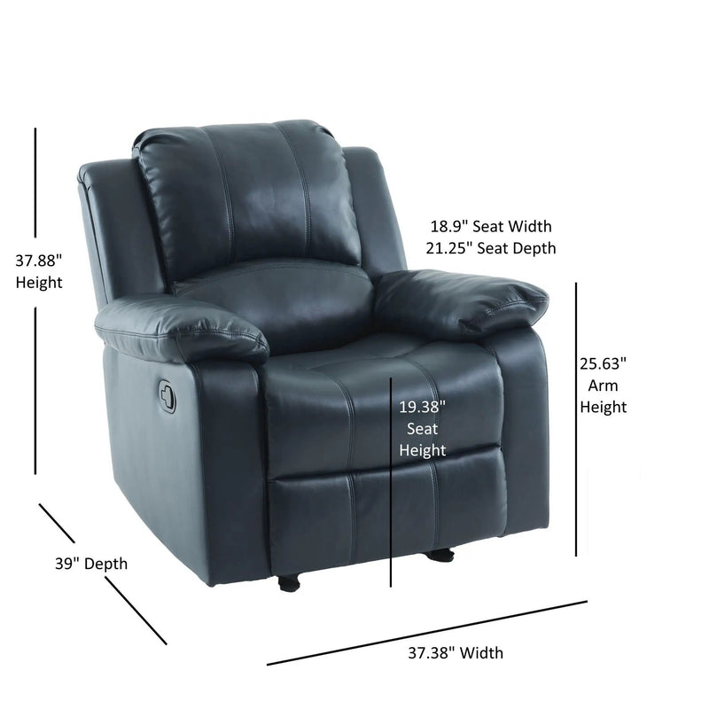 Charlotte - Gel Glider Recliner - Blue by HouseOfZazla