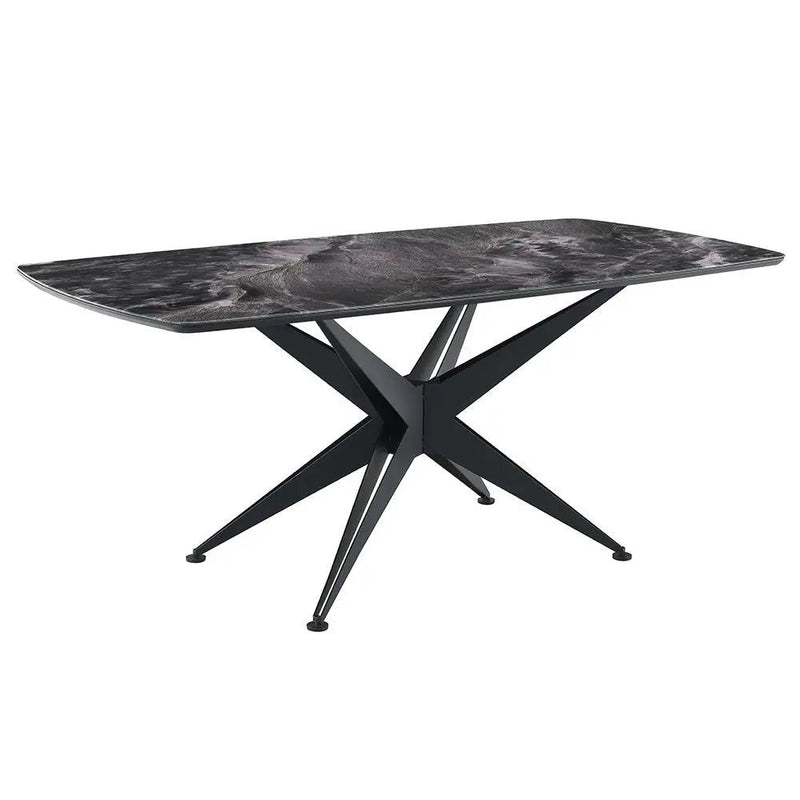 Klaus - Dining Table - Crystal Tempered Glass Top & Black Finish by Unique Piece Furniture