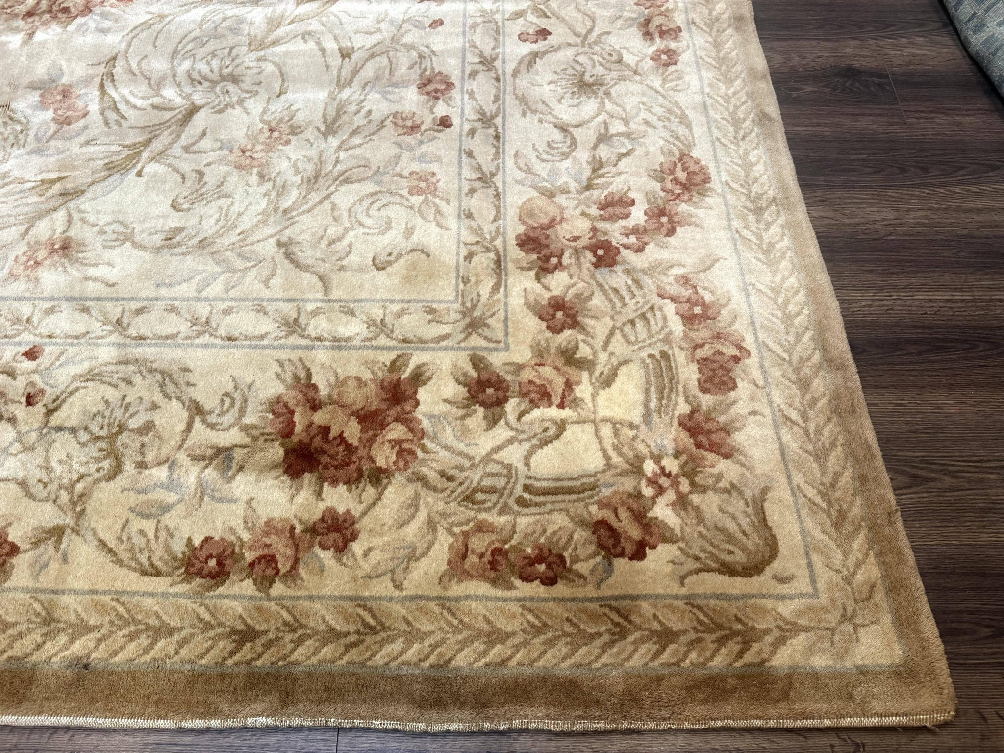 Chinese Aubusson Wool Rug 10x14, European Design, Thick Wool Pile by Jewel Rugs