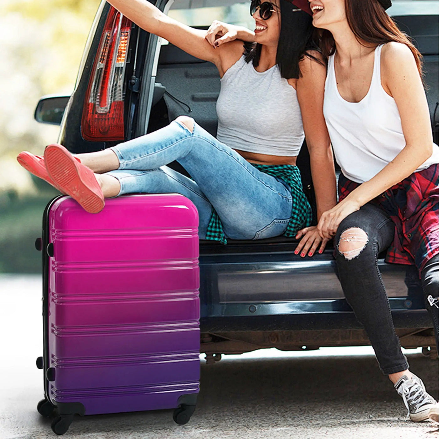 Hardshell Luggage Sets 3 Piece Gradient Color Expandable Suitcase With Spinner Wheels And Tsa Lock Lightweight 20" 24" 28" Available by HouseOfZazla