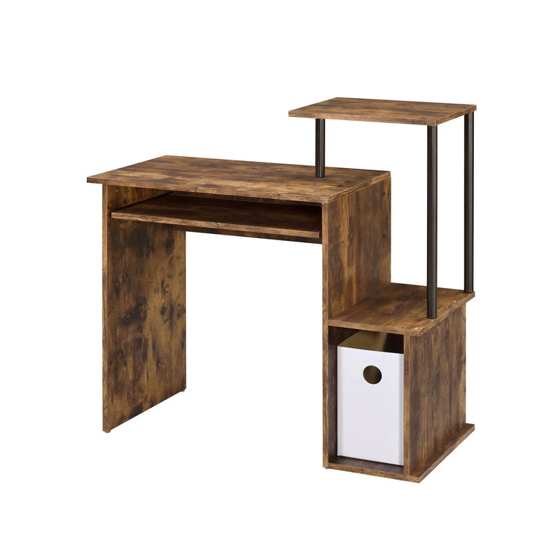 Lyphre Computer Desk - Weathered Oak / Black by HouseOfZazla