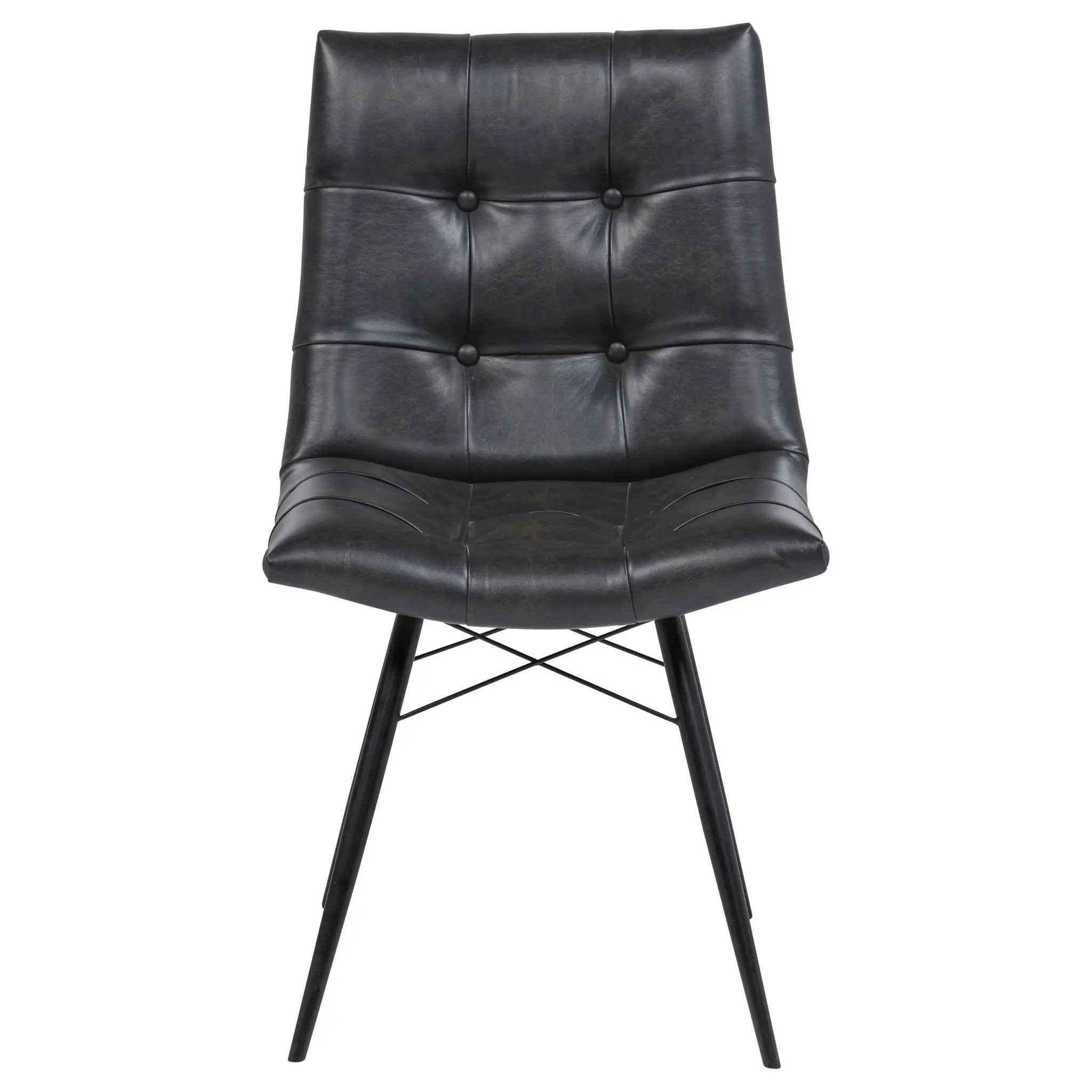 Aiken Faux Leather Upholstered Dining Side Chair Charcoal Grey (Set of 4) by Unique Piece Furniture