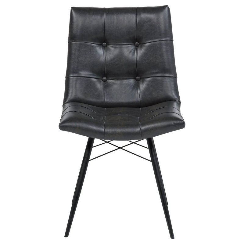 Aiken Faux Leather Upholstered Dining Side Chair Charcoal Grey (Set of 4) by Unique Piece Furniture