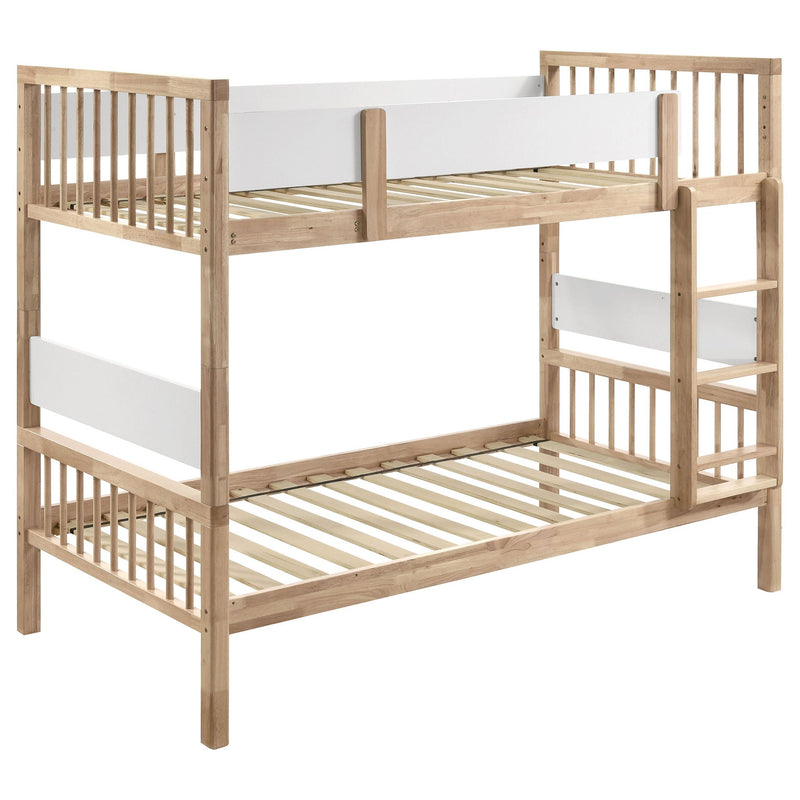 Dakota Wood Twin Over Twin Bunk Bed Natural by Unique Piece Furniture
