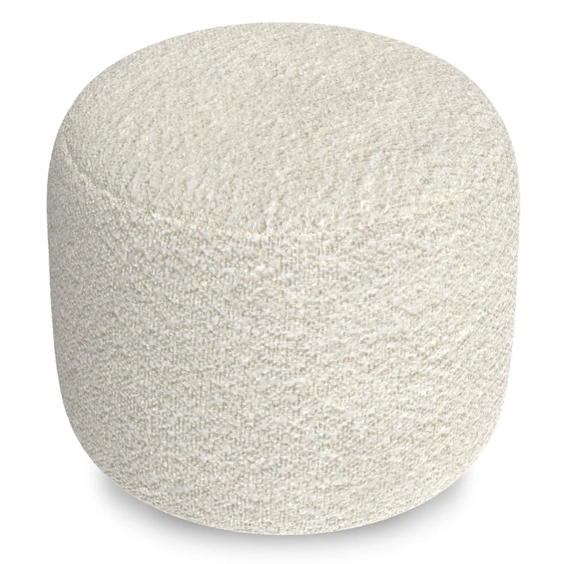 Chantal - Round Pouf - White by HouseOfZazla