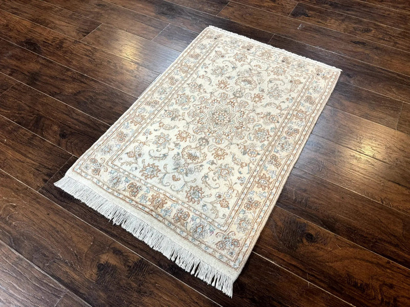Small Persian Tabriz Rug 2.6 x 3.8, Vintage, Wool and Silk Highlights, Fine 225 KPSI by Jewel Rugs