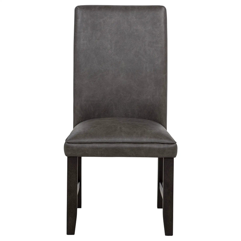 Averill Faux Leather Upholstered Dining Side Chair Dark Grey (Set of 2) by Unique Piece Furniture