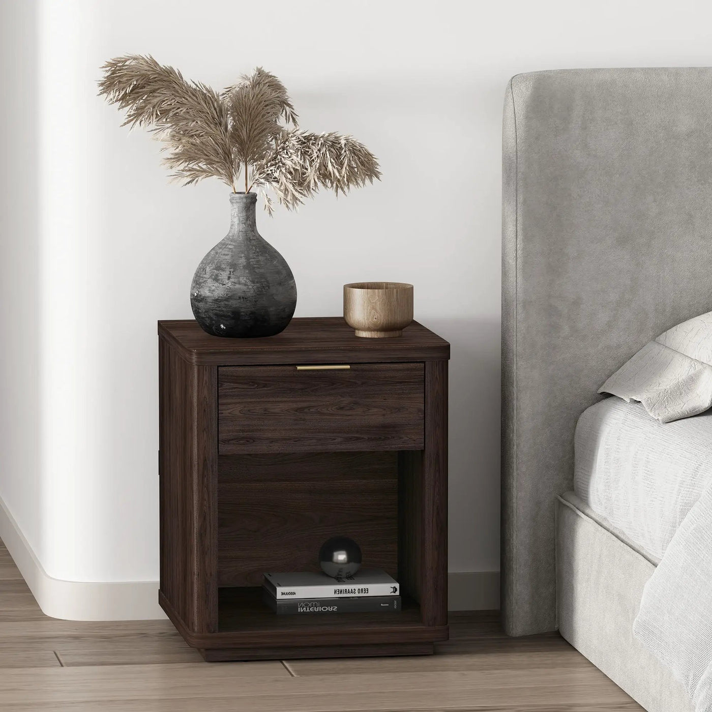 Evelyn - Nightstand With 1 Drawer And Open Shelf by HouseOfZazla