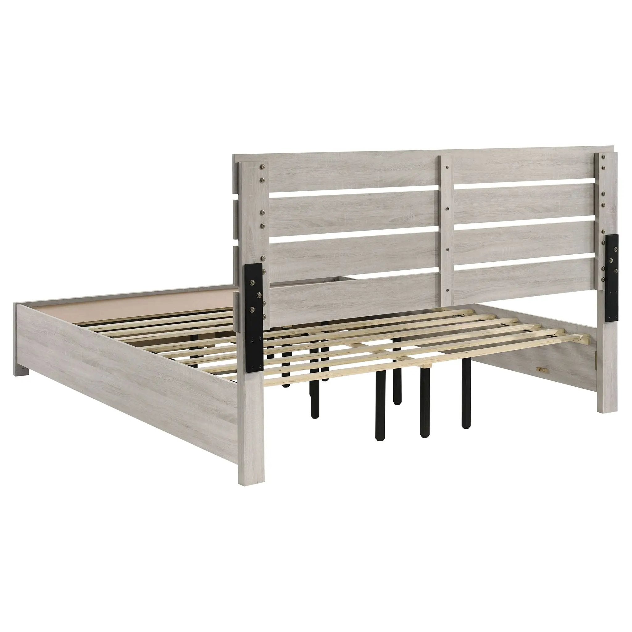 Brantford Wood Eastern King Storage Panel Bed Coastal White by Unique Piece Furniture