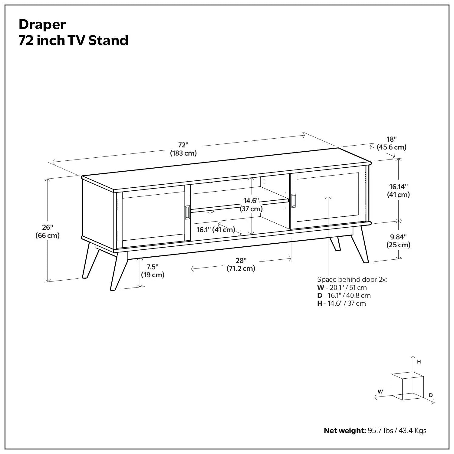 Draper - Handcrafted Mid Century Low TV Media Stand by HouseOfZazla