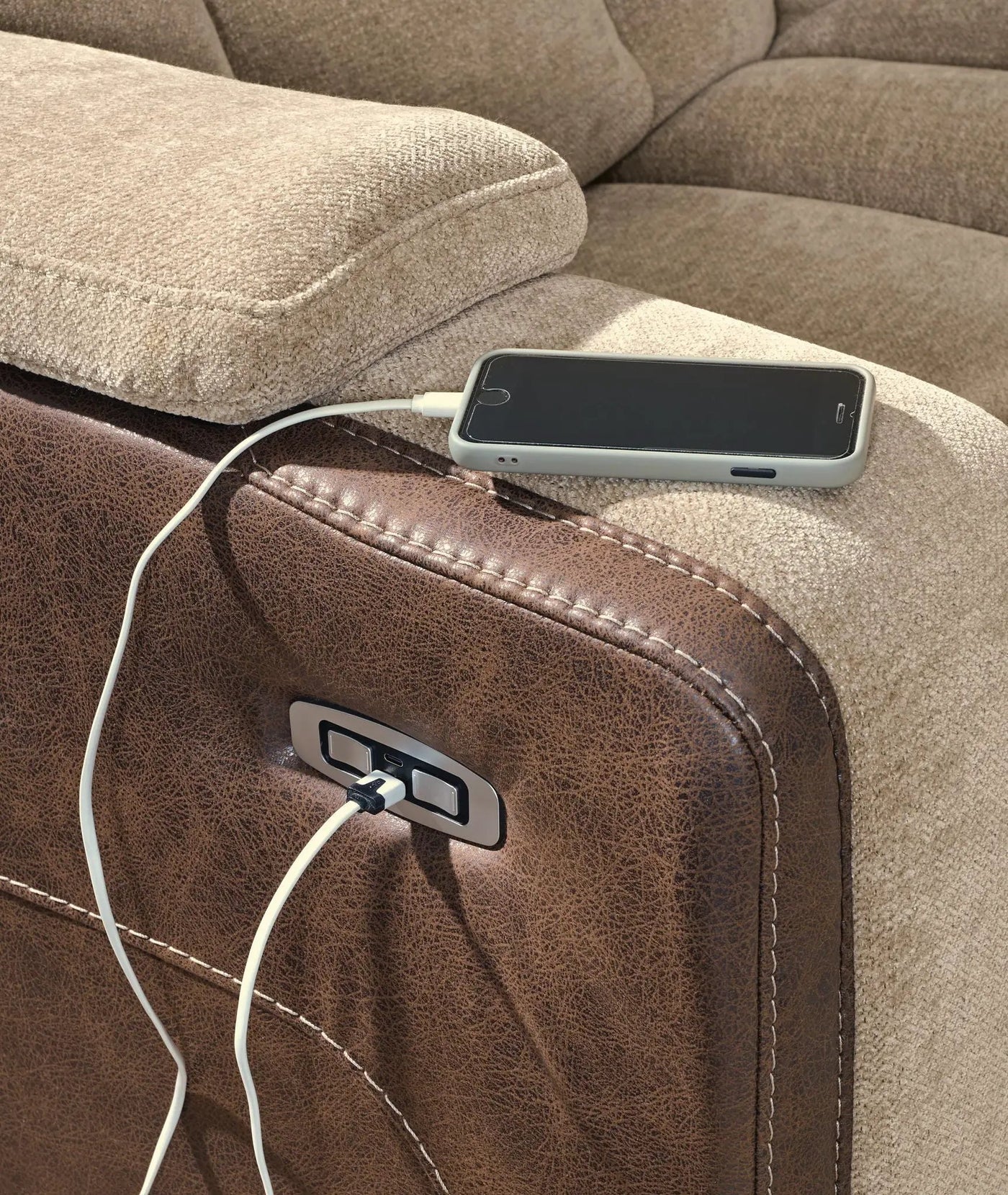 Mixed Motion - Power Reclining Sofa With Adjustable Headrest by Unique Piece Furniture