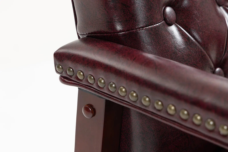 Burgundy Leather Reception Guest Chairs by HouseOfZazla