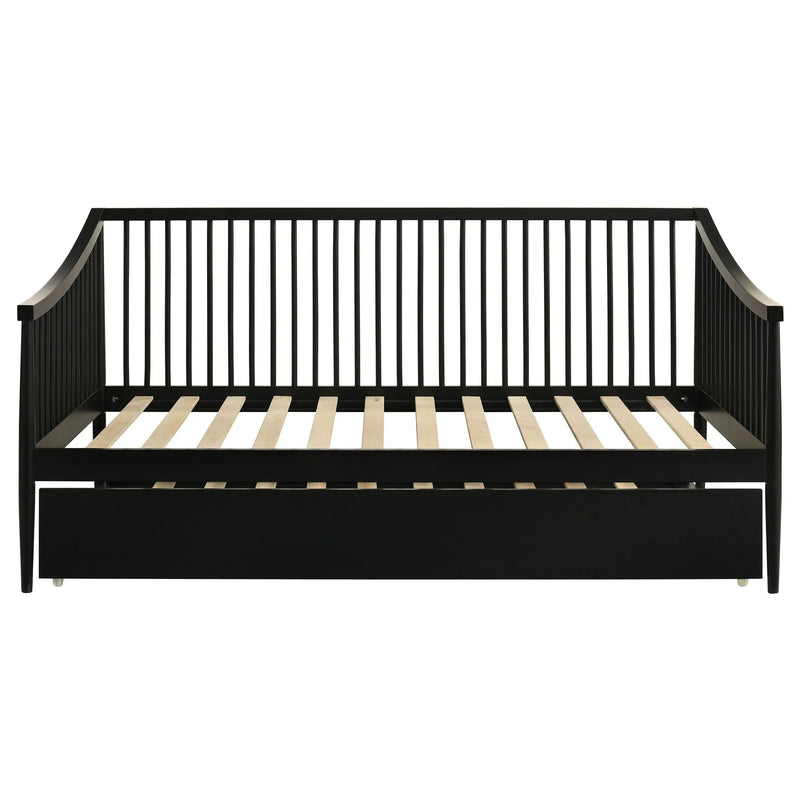 Delgado Windsor Twin Wood Daybed with Trundle Black by Unique Piece Furniture