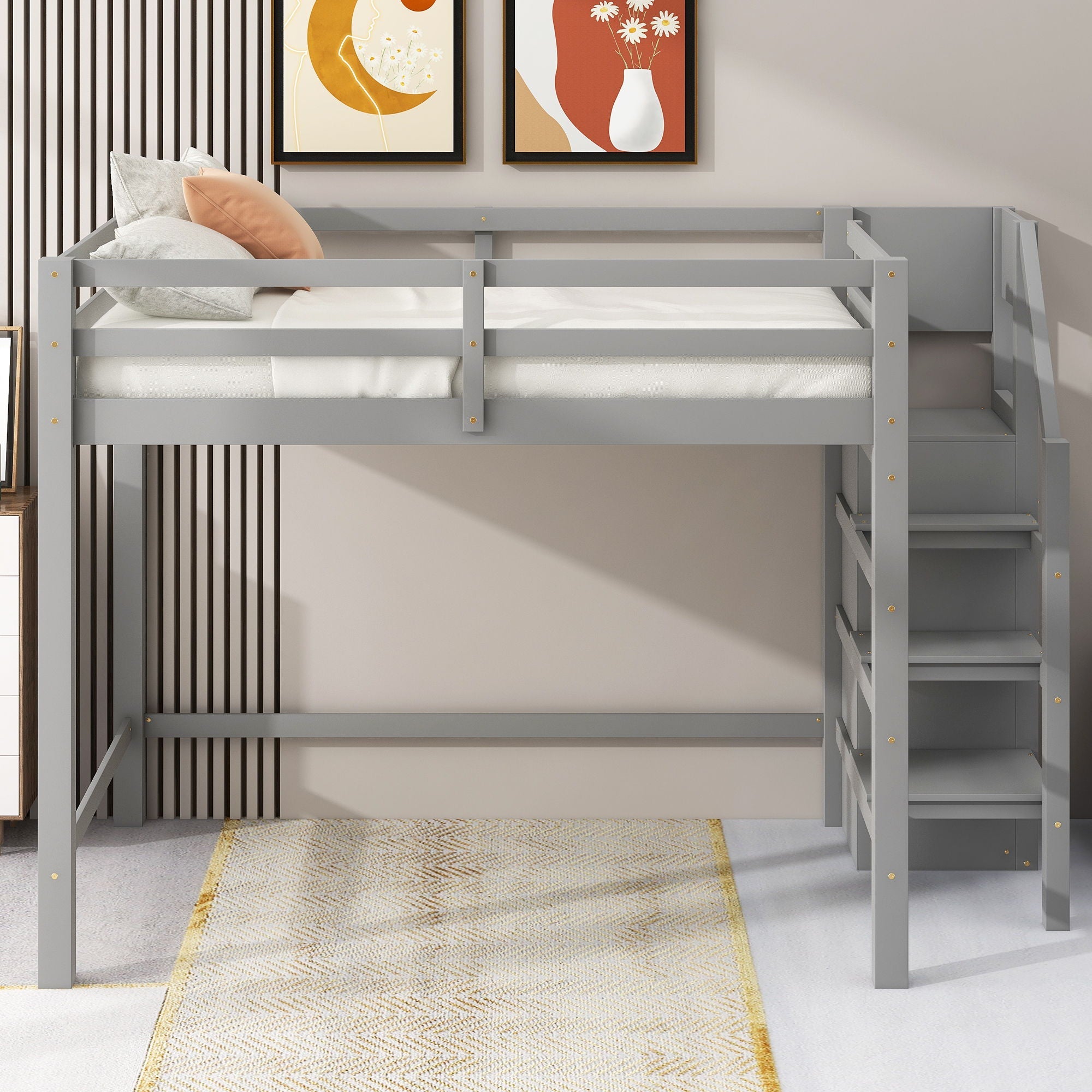 Loft Bed With Built In Storage Wardrobe And Staircase by Unique Piece Furniture
