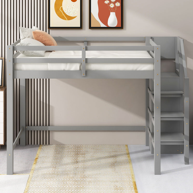 Loft Bed With Built In Storage Wardrobe And Staircase by Unique Piece Furniture