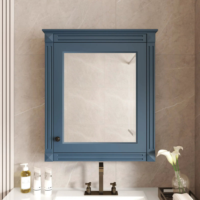 Wall Mounted Bathroom Storage Cabinet With Mirror, Medicine Cabinet With Height Adjustable Shelf by Unique Piece Furniture