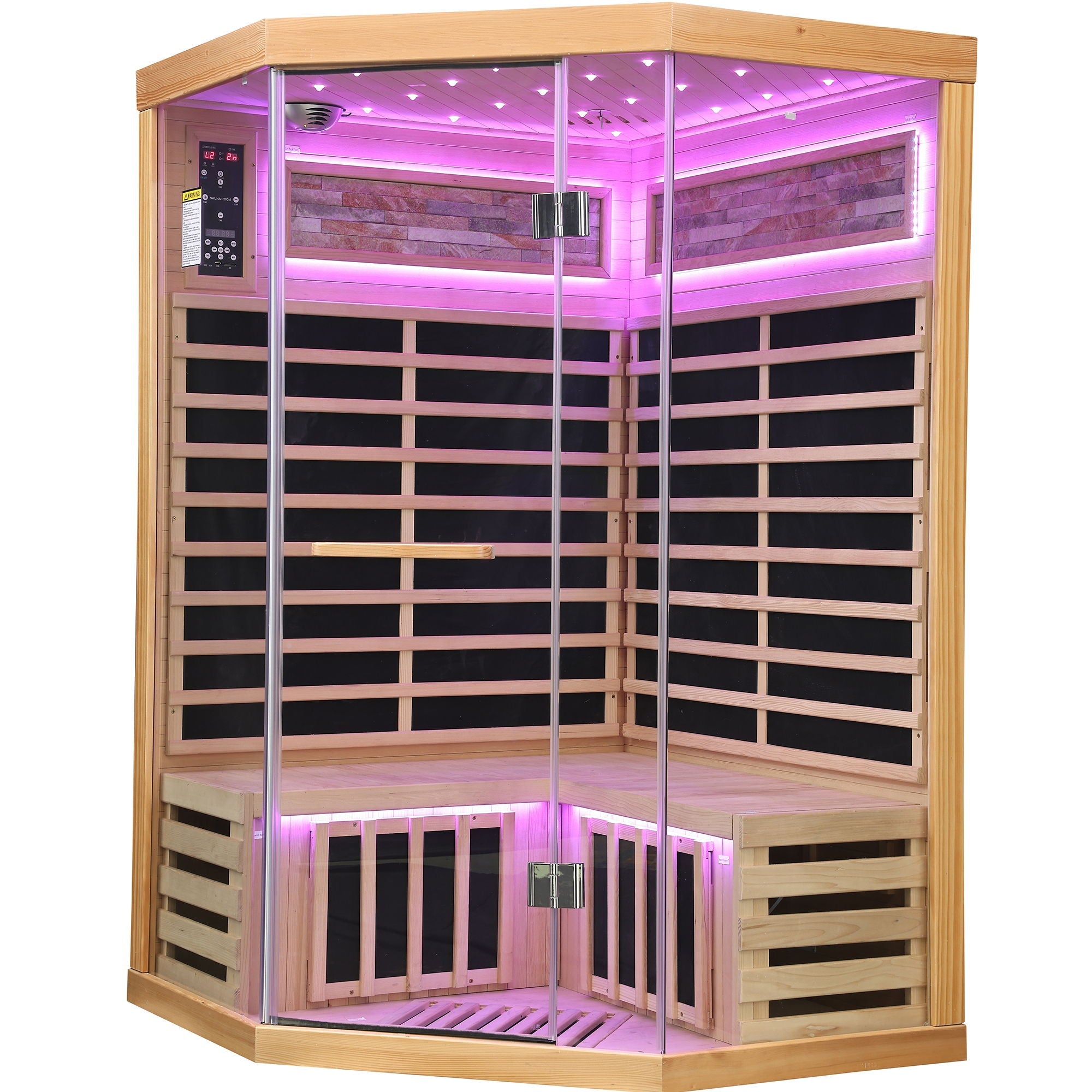 Double Sauna Room With Carbon Heating Plates - White Oak by HouseOfZazla