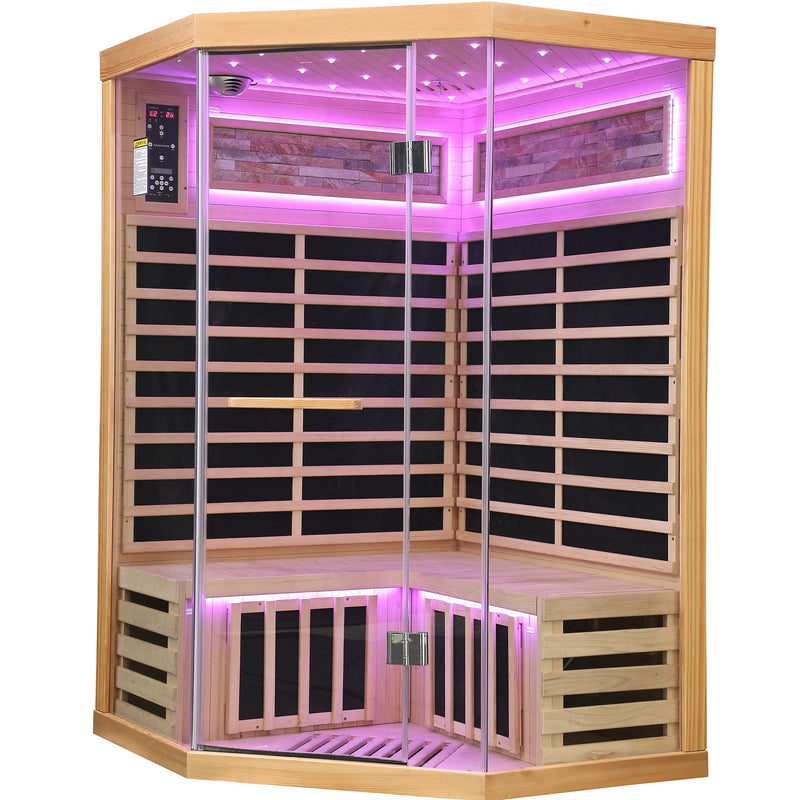 Double Sauna Room With Carbon Heating Plates - White Oak by HouseOfZazla