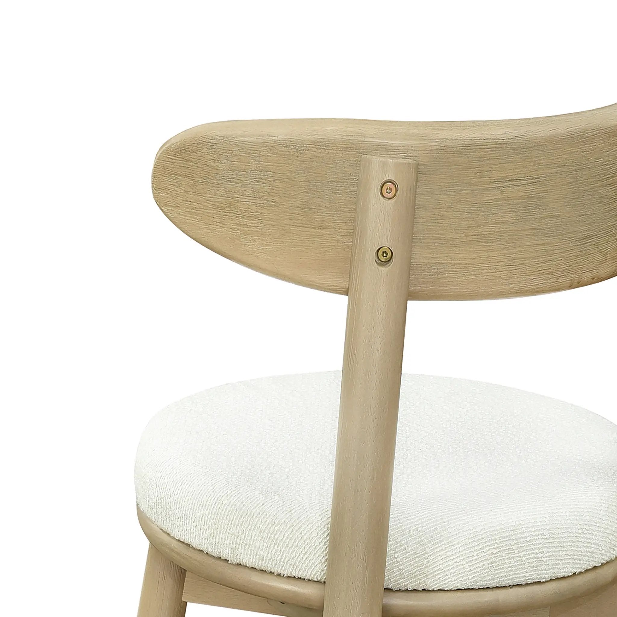 Round Cushion Bar Stools (Natural Ash + Beige) by HouseOfZazla