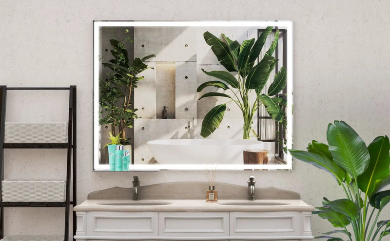 LED Bathroom Vanity Mirror Wall Mounted Adjustable / Warm / Natural Lights Anti-Fog Touch Switch With Memory Modern Smart Large Bathroom Mirrors by Unique Piece Furniture