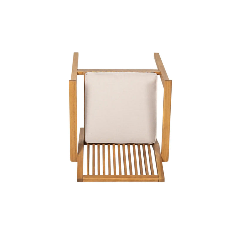 5-Piece Acacia Wood Outdoor Dining Set, Patio Table & Chairs with Removable Cushions by HouseOfZazla