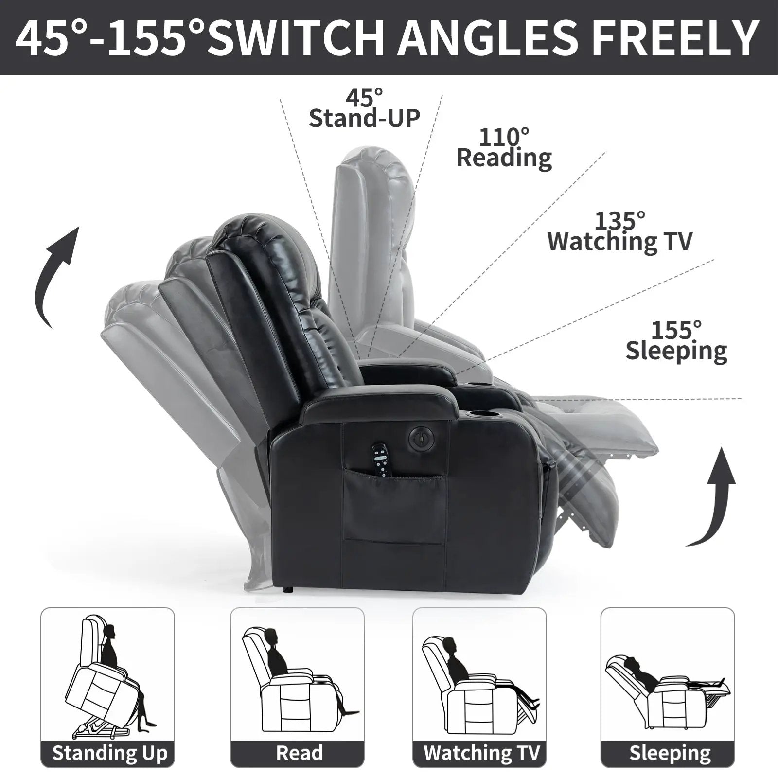 Infinite Position Power Lift Recliner Chair for Elderly by HouseOfZazla
