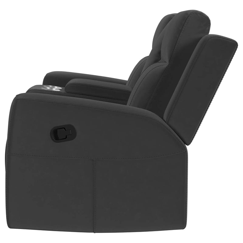 Brentwood Upholstered Reclining Loveseat Dark Charcoal by Unique Piece Furniture