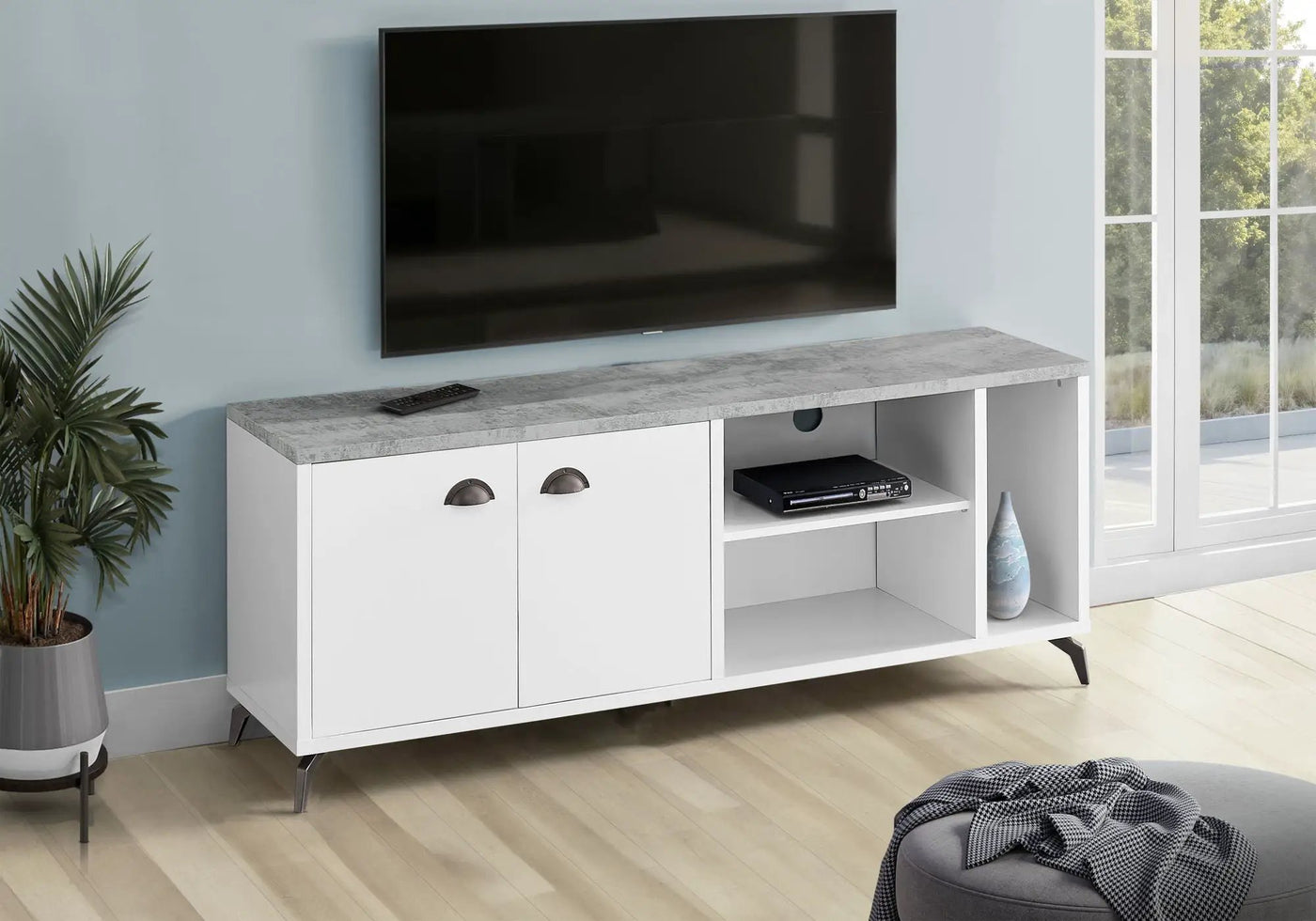 Contemporary TV Stand Console with Storage Cabinet by HouseOfZazla