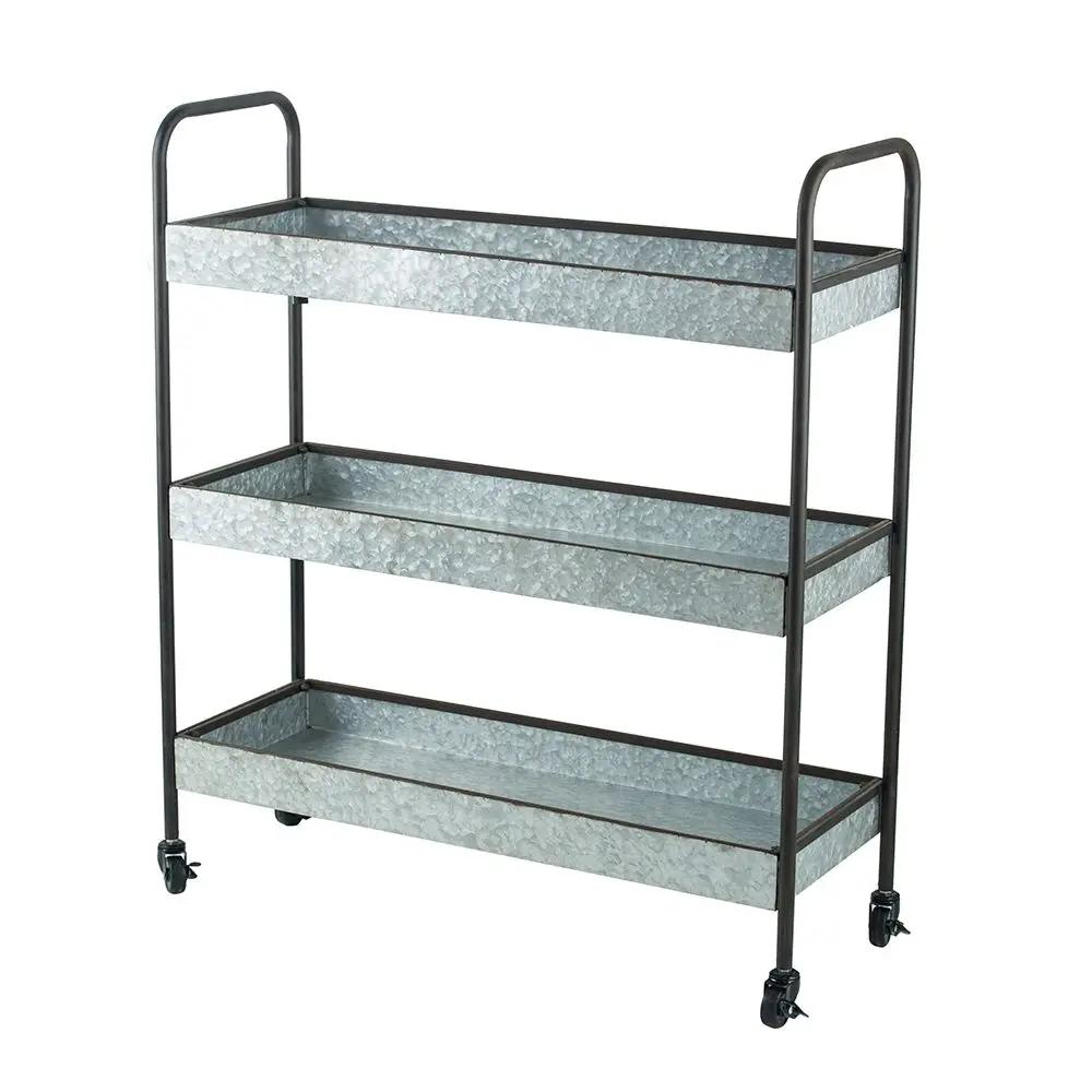 Homestead Galvanized Shelf Display 3 Tier - Metallic Gray by HouseOfZazla