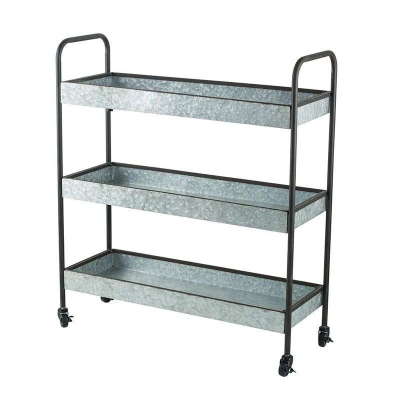 Homestead Galvanized Shelf Display 3 Tier - Metallic Gray by Unique Piece Furniture