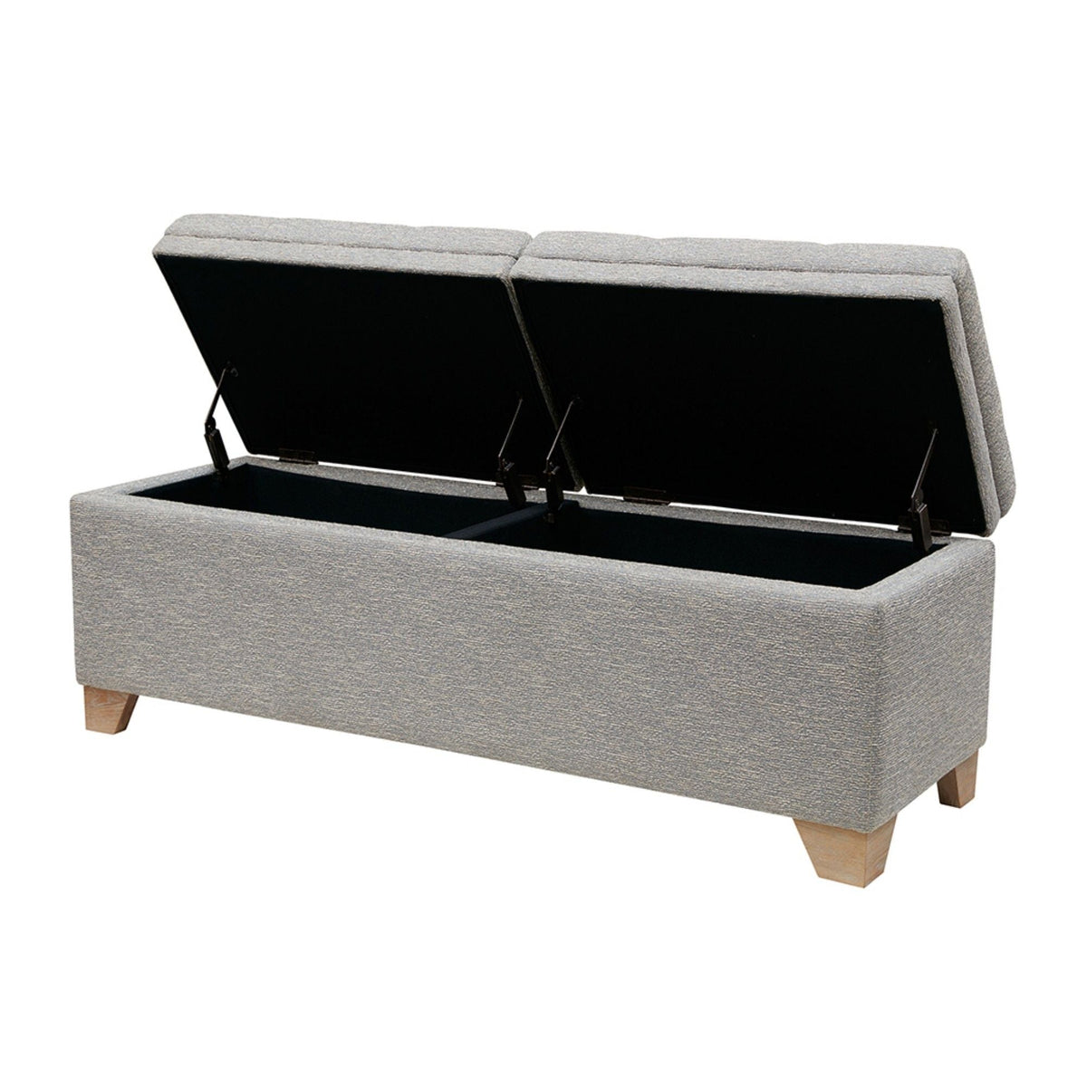 Soft Close Upholstered Storage Bench with Split-Top Access - Dark Gray, photo 5 of 5
