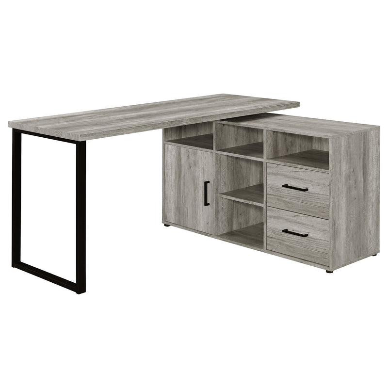 Corrado - L-Shape Office Desk With Storage - Gray by HouseOfZazla